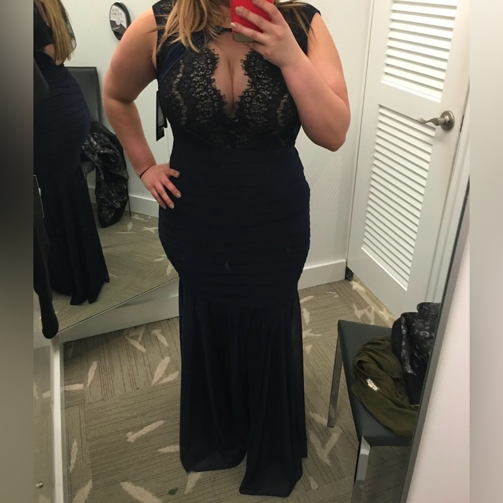 Navy and blue xscape formal dress